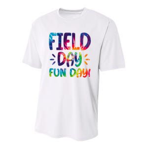 Field Day Fun Day Colorful Tie Dye Youth Performance Sprint T-Shirt