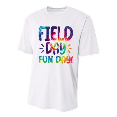 Field Day Fun Day Colorful Tie Dye Youth Performance Sprint T-Shirt