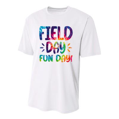 Field Day Fun Day Colorful Tie Dye Youth Performance Sprint T-Shirt