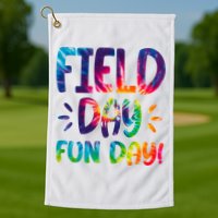 Field Day Fun Day Colorful Tie Dye Golf Towel