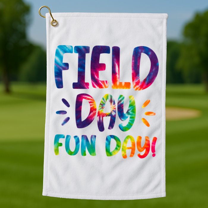 Field Day Fun Day Colorful Tie Dye Golf Towel