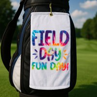 Field Day Fun Day Colorful Tie Dye Golf Towel