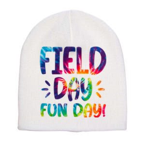 Field Day Fun Day Colorful Tie Dye Short Acrylic Beanie