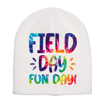 Field Day Fun Day Colorful Tie Dye Short Acrylic Beanie
