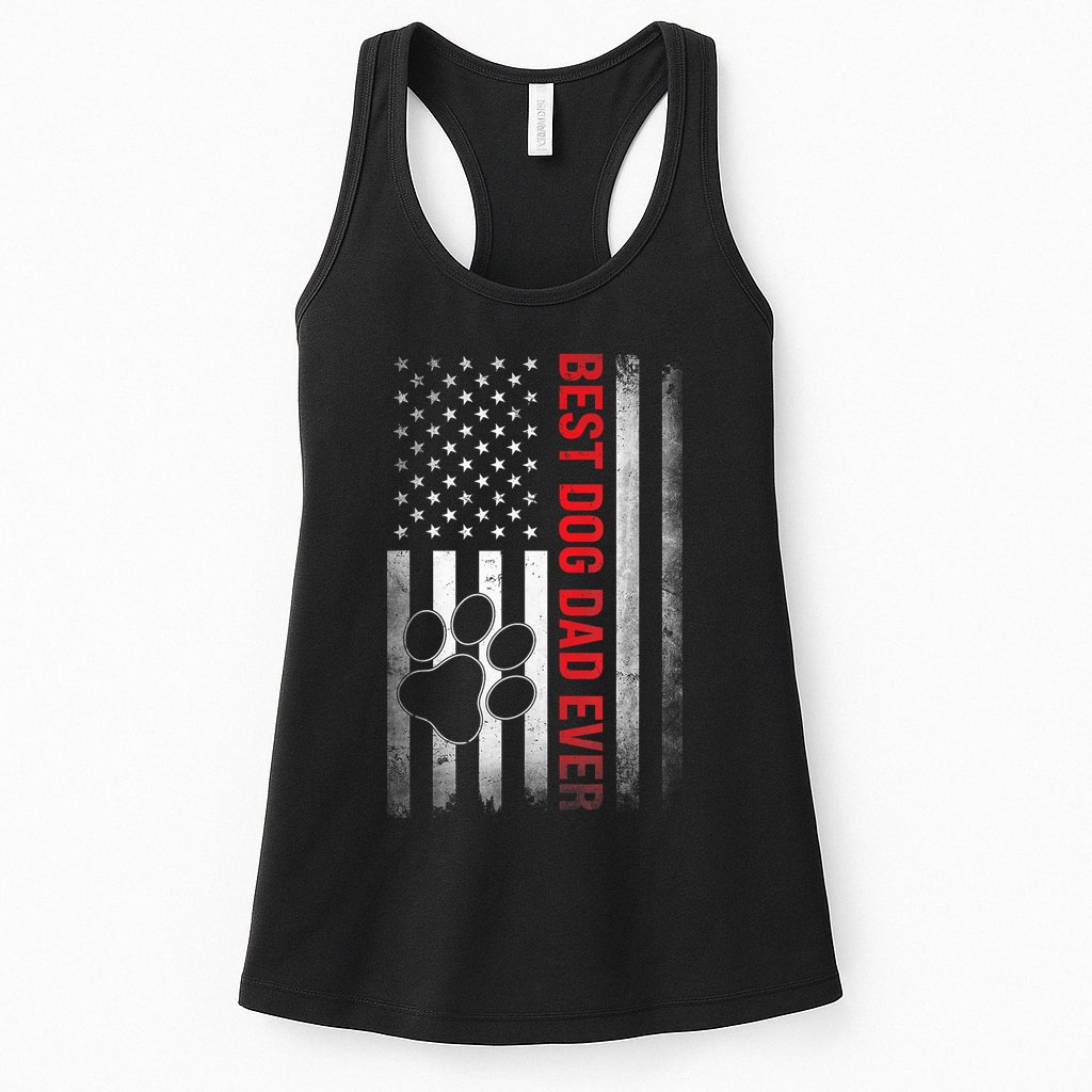 Funny Dad Fathers Day Dog Dad Best Fathers Day Gift Womens Tank Top