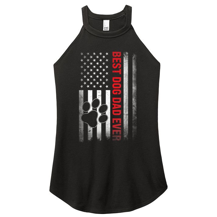 Funny Dad Fathers Day Dog Dad Best Fathers Day Gift Women's Perfect Tri Rocker Tank