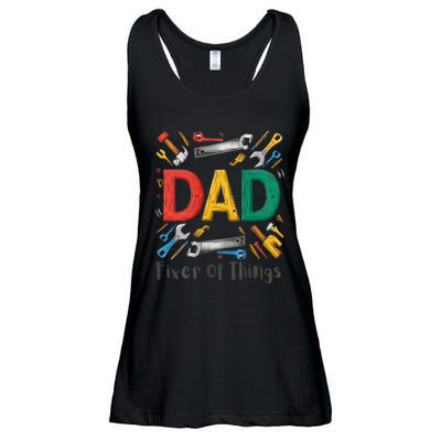 Funny Design For FatherS Day Quote Dad Fixer Of Things Ladies Essential Flowy Tank