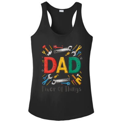 Funny Design For FatherS Day Quote Dad Fixer Of Things Ladies PosiCharge Competitor Racerback Tank