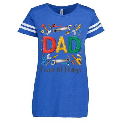 Funny Design For FatherS Day Quote Dad Fixer Of Things Enza Ladies Jersey Football T-Shirt