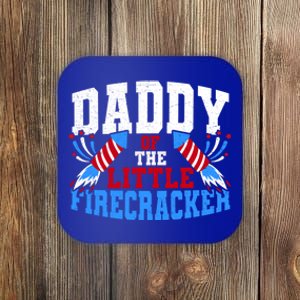 Firecracker Daddy Fireworks Dad American Flag Funny Gift Coaster