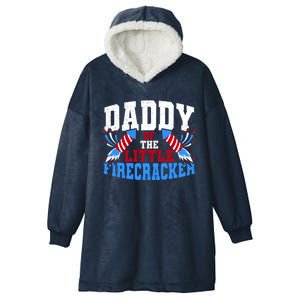 Firecracker Daddy Fireworks Dad American Flag Funny Gift Hooded Wearable Blanket