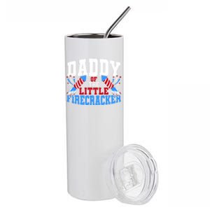 Firecracker Daddy Fireworks Dad American Flag Funny Gift Stainless Steel Tumbler