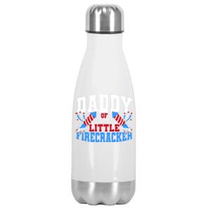 Firecracker Daddy Fireworks Dad American Flag Funny Gift Stainless Steel Insulated Water Bottle