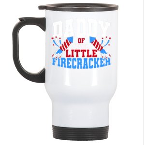 Firecracker Daddy Fireworks Dad American Flag Funny Gift Stainless Steel Travel Mug