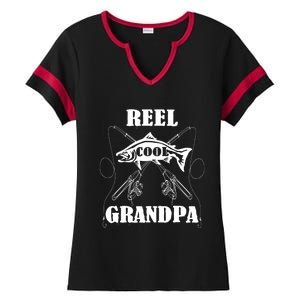 Fathers Day Funny Grandpa Fishing Reel Cool Pops Dad Joke Gift Ladies Halftime Notch Neck Tee