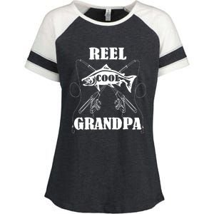 Fathers Day Funny Grandpa Fishing Reel Cool Pops Dad Joke Gift Enza Ladies Jersey Colorblock Tee