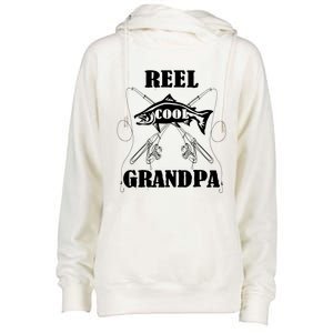 Fathers Day Funny Grandpa Fishing Reel Cool Pops Dad Joke Gift Womens Funnel Neck Pullover Hood