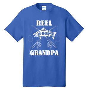 Fathers Day Funny Grandpa Fishing Reel Cool Pops Dad Joke Gift Tall T-Shirt