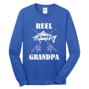 Fathers Day Funny Grandpa Fishing Reel Cool Pops Dad Joke Gift Tall Long Sleeve T-Shirt