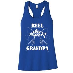 Fathers Day Funny Grandpa Fishing Reel Cool Pops Dad Joke Gift Women's Racerback Tank