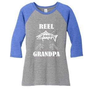 Fathers Day Funny Grandpa Fishing Reel Cool Pops Dad Joke Gift Women's Tri-Blend 3/4-Sleeve Raglan Shirt