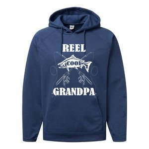 Fathers Day Funny Grandpa Fishing Reel Cool Pops Dad Joke Gift Performance Fleece Hoodie