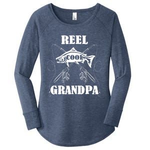 Fathers Day Funny Grandpa Fishing Reel Cool Pops Dad Joke Gift Women's Perfect Tri Tunic Long Sleeve Shirt