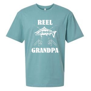 Fathers Day Funny Grandpa Fishing Reel Cool Pops Dad Joke Gift Sueded Cloud Jersey T-Shirt