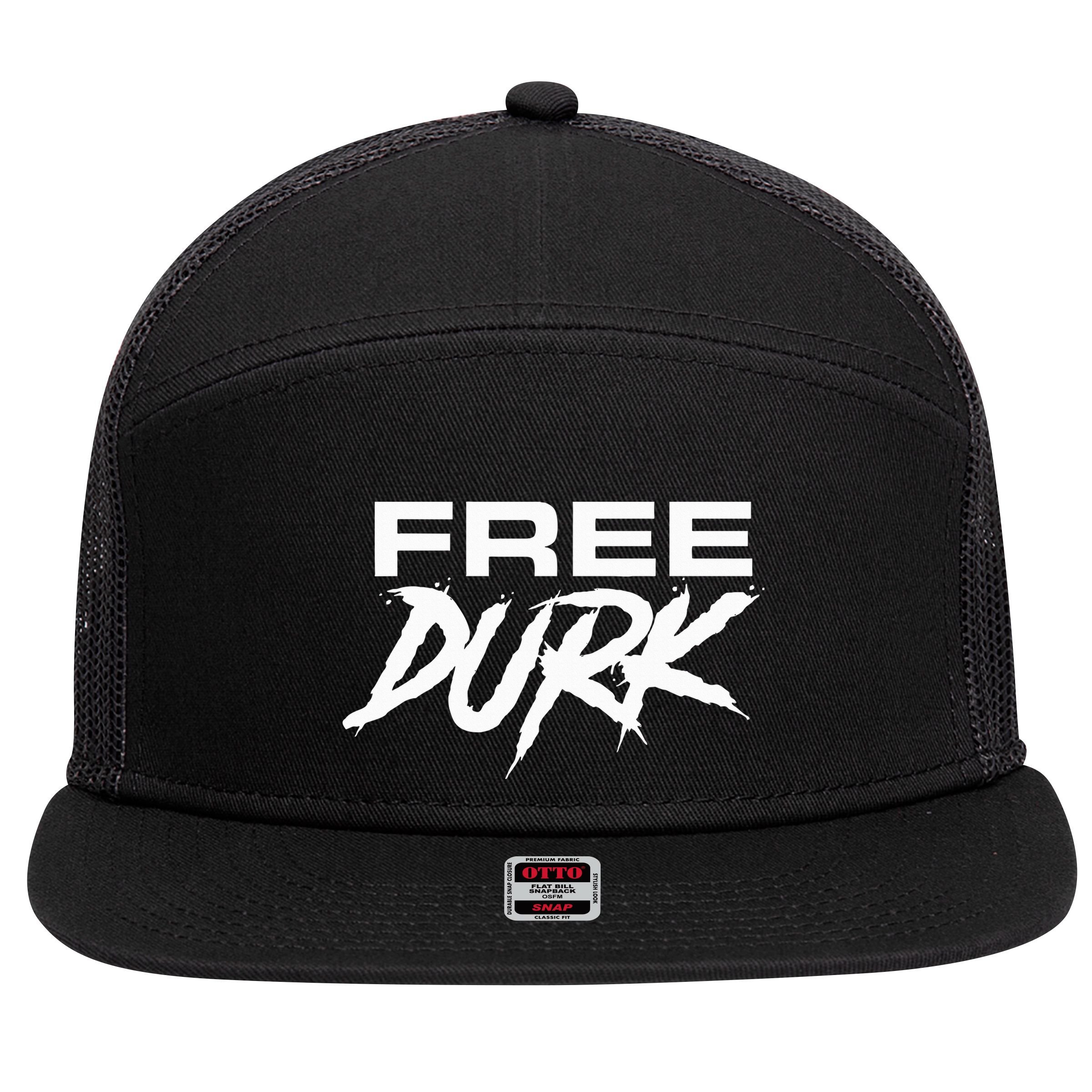 Free Durk 7 Panel Mesh Trucker Snapback Hat