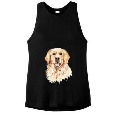 Funny Downward Facing Dog Yoga Gift With A Golden Retriever Ladies PosiCharge Tri-Blend Wicking Tank