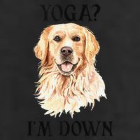 Funny Downward Facing Dog Yoga Gift With A Golden Retriever 7 Panel Mesh Trucker Snapback Hat
