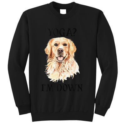Funny Downward Facing Dog Yoga Gift With A Golden Retriever Sweatshirt