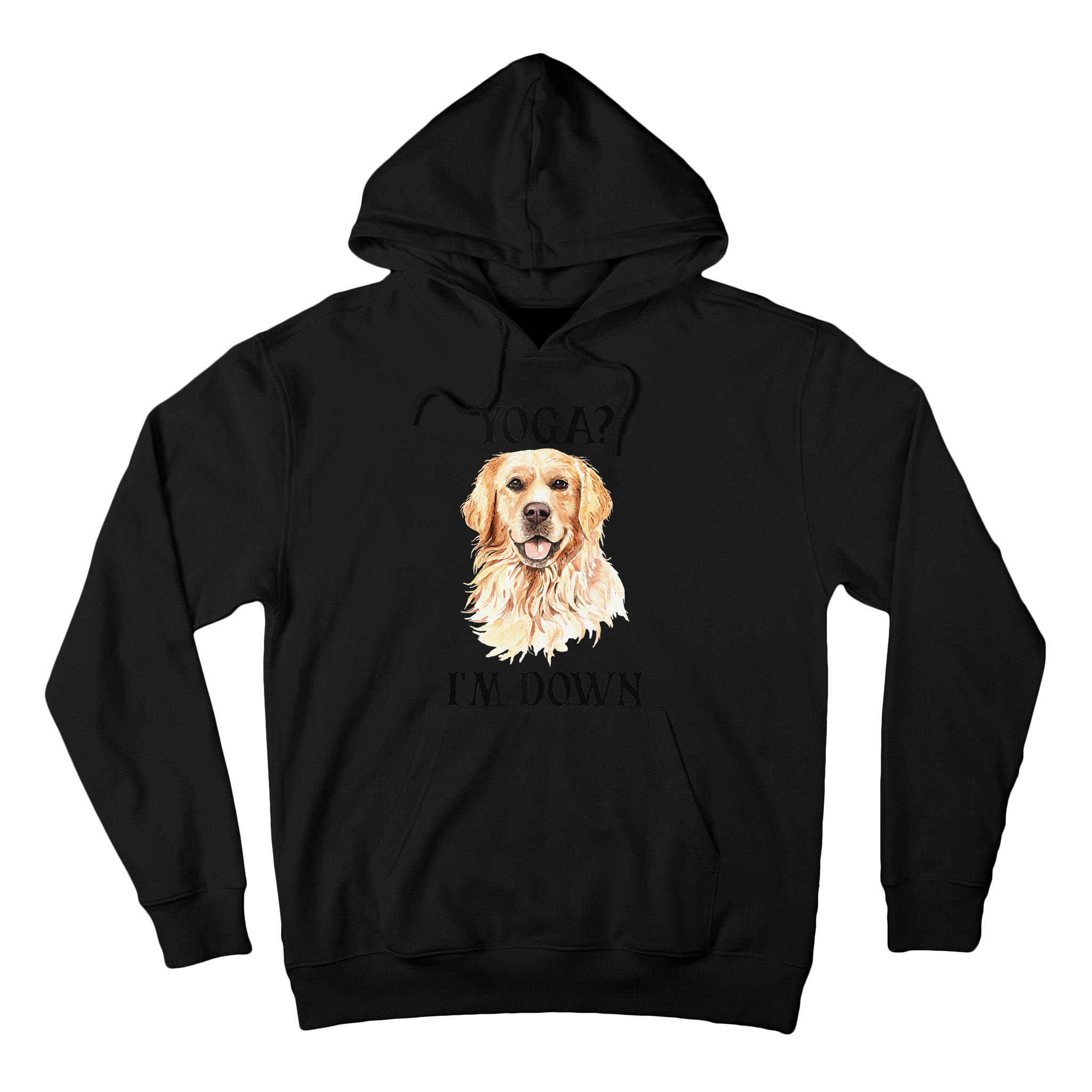 Funny Downward Facing Dog Yoga Gift With A Golden Retriever Tall Hoodie