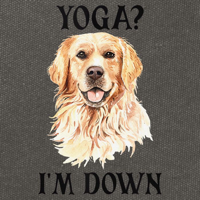 Funny Downward Facing Dog Yoga Gift With A Golden Retriever Cotton Canvas Backpack