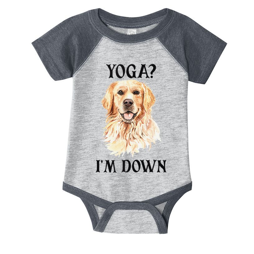 Funny Downward Facing Dog Yoga Gift With A Golden Retriever Infant Baby Jersey Bodysuit
