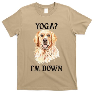 Funny Downward Facing Dog Yoga Gift With A Golden Retriever T-Shirt