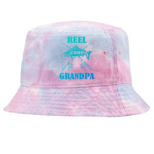 Fathers Day Funny Grandpa Fishing Reel Cool Pops Dad Joke Gift Tie-Dyed Bucket Hat