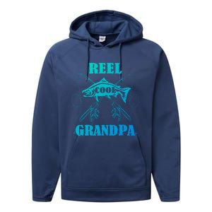 Fathers Day Funny Grandpa Fishing Reel Cool Pops Dad Joke Gift Performance Fleece Hoodie