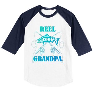 Fathers Day Funny Grandpa Fishing Reel Cool Pops Dad Joke Gift Baseball Sleeve Shirt