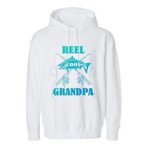 Fathers Day Funny Grandpa Fishing Reel Cool Pops Dad Joke Gift Garment-Dyed Fleece Hoodie