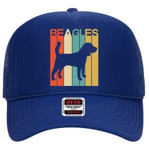 Funny Dog Funny Beagles Retro Dog Lover Dog Christmas High Crown Mesh Back Trucker Hat