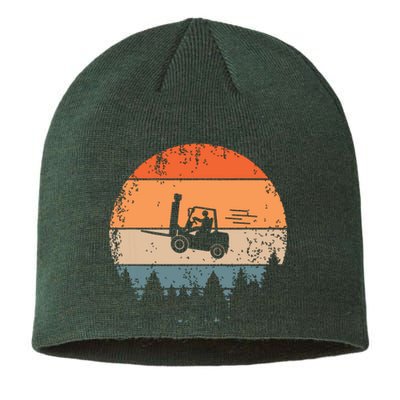 Forklift Driver Flying Forklifter Retro ForkLift Truck Sustainable Beanie