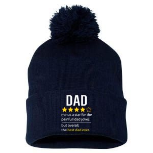 Funny Dad Father's Day Joke Humor Dad Son Daughter Daddy Pom Pom 12in Knit Beanie