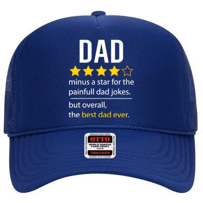 Funny Dad Father's Day Joke Humor Dad Son Daughter Daddy High Crown Mesh Back Trucker Hat