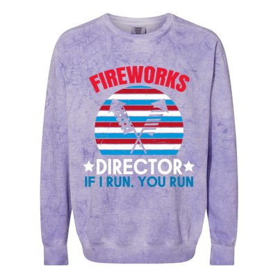 Fireworks Director Funny Bang 4th Of July Colorblast Crewneck Sweatshirt
