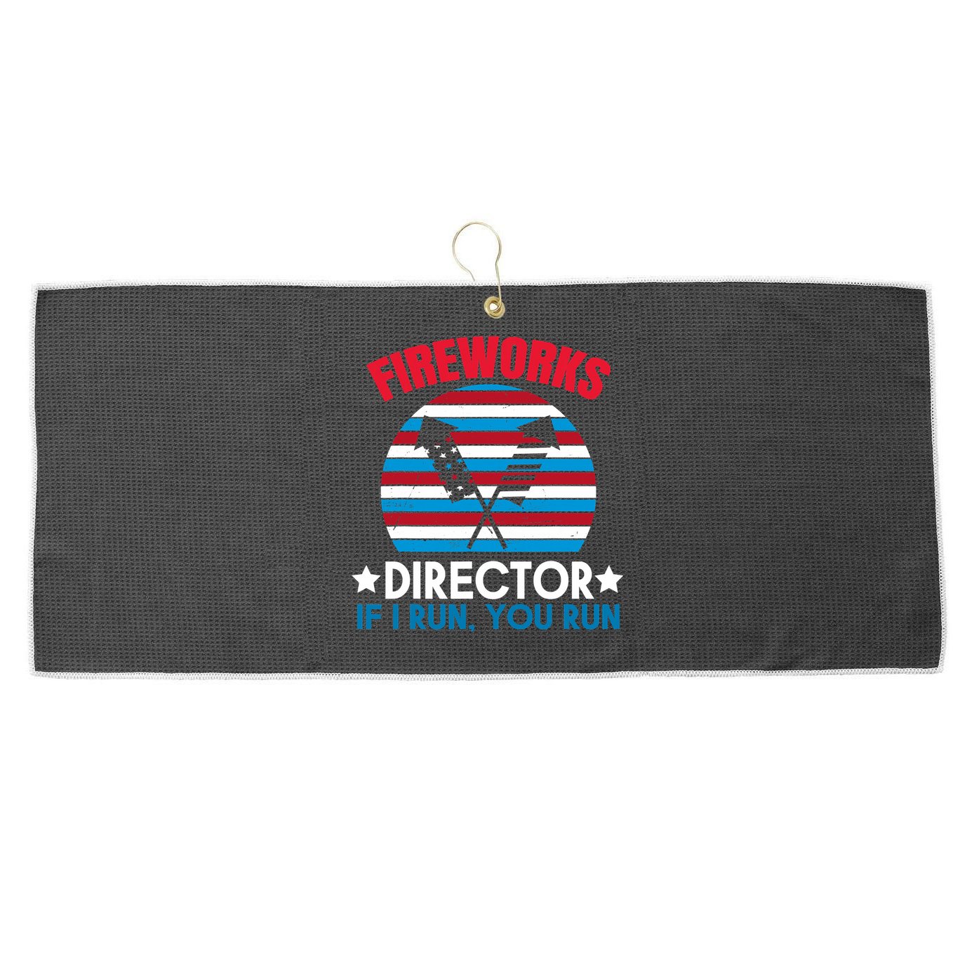 Fireworks Director Funny Bang 4th Of July Large Microfiber Waffle Golf Towel