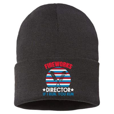 Fireworks Director Funny Bang 4th Of July Sustainable Knit Beanie