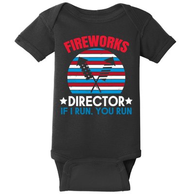 Fireworks Director Funny Bang 4th Of July Baby Bodysuit