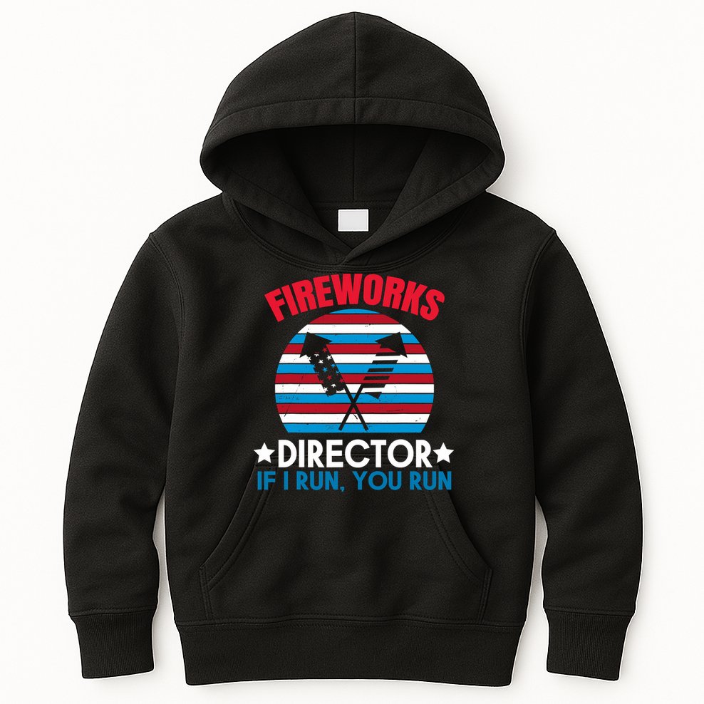 Fireworks Director Funny Bang 4th Of July Kids Hoodie