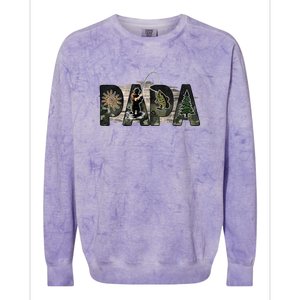 Father's Day Fishing Papa Gift For Dad Colorblast Crewneck Sweatshirt